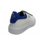 Scarpe uomo Harris Sport sneakers in pelle bianco/ blu fluo U17HA195