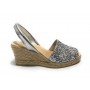 Sandalo minorchina Ska Shoes fondo corda Corsica tc 70 pelle silver/ glitter DS22SK01