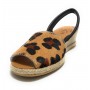 Sandalo minorchina Ska Shoes fondo corda Creta tc 40 leopardato/ nero DS22SK08