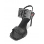 Scarpe donna Love Moschino sandalo TC95 pelle nappa nero/ strass DS21MO14 JA16099