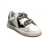 Scarpe bambina 2B12 sneaker con strap Baby Suprime-25 pelle bianco/ leo ZS23QB01