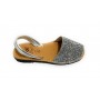 Sandalo donna minorchina Ska Shoes Ibiza in pelle silver/ glitter DS22SK24