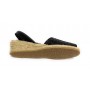 Sandalo minorchina Ska Shoes fondo corda Creta tc 40 pelle nero/ glitter DS22SK10