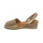 Sandalo minorchina Ska Shoes fondo corda Creta tc 40 pelle gold/ glitter DS22SK14