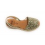 Sandalo minorchina Ska Shoes fondo corda Creta tc 40 pelle gold/ glitter DS22SK14
