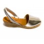 Sandalo minorchina Ska Shoes fondo corda Creta tc 40 pelle laminato silver DS22SK13