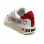 Scarpa donna Love Moschino sneaker pelle nappa bianco/ rosso D20MO05