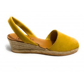 Sandalo minorchina Ska Shoes fondo corda mod. Creta tc 40 nabuk giallo DS22SK15