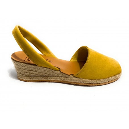 Sandalo minorchina Ska Shoes fondo corda mod. Creta tc 40 nabuk giallo DS22SK15