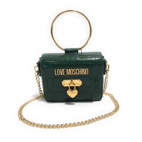 Borsa donna Love Moschino a mano/ tracolla ecopelle stampa cocco verde B23MO48 JC4072