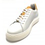 Scarpa uomo Ambitious 10634A sneakers in pelle bianco / giallo fondo alto US23AM04