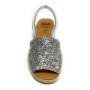Sandalo minorchina Ska Shoes fondo corda Creta tc 40 pelle silver/ glitter DS22SK20