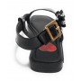 Scarpe donna Love Moschino sandalo in pelle nero vernice DS23MO09 JA16092