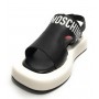 Scarpe donna Love Moschino sandalo in pelle bianco/ nero DS22MO19 JA16153