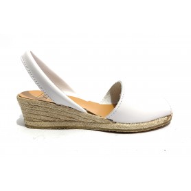 Sandalo minorchina Ska Shoes fondo corda mod. Creta tc 40 in pelle nappa bianco DS22SK06