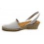 Sandalo minorchina Ska Shoes fondo corda mod. Creta tc 40 in pelle nappa bianco DS22SK06