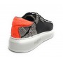 Scarpe uomo Harris Sport sneakers in pelle pregiata nero/ roccia/ arancione U17HA185