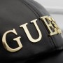 Cappello Baseball unisex Guess ecopelle nero con logo dorato C19GU10